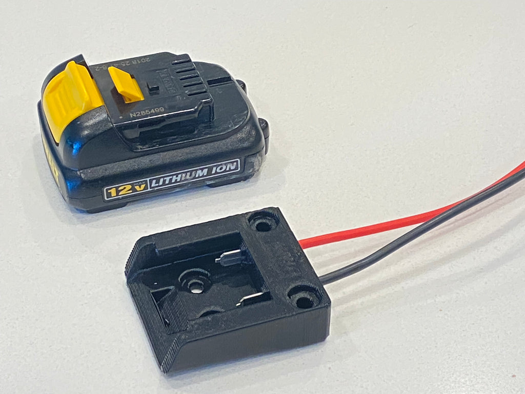 Dewalt 12V Max battery Power mount connector adapter holder dock, 12 awg wires