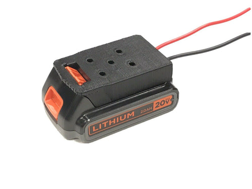 Black & Decker 20V Battery Adapter Holder dock mount w/ Wires for Power Wheels